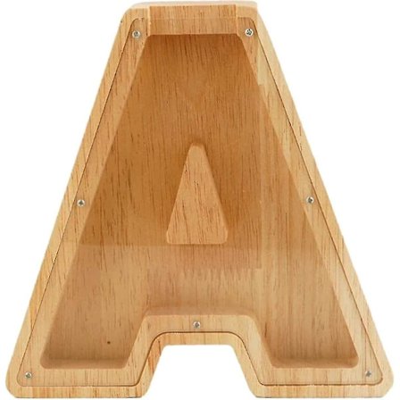 Träsparbössa, personlig träbokstavspengbox alfabet A-z bokstav