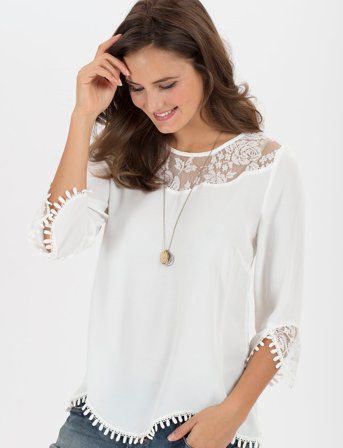 Cream Kalanie Blouse - White - 38