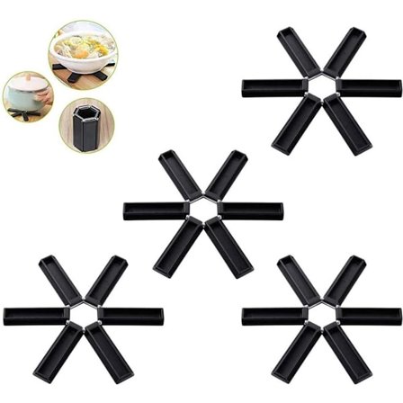 Grydelapper - 4 stk. - Grydelapper - Grydelapper - Grydestativ - Foldbar - Boligindretning