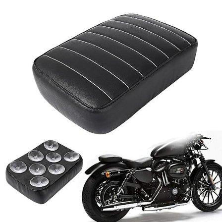 Sort bagsæde passagerpude 8 sugekopper bagsæde pude sæde til Harley Dyna Sportster Softail Touring XL 883 1200 2