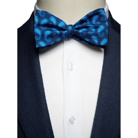 John Henric Bow Tie Paisley Kostymtillbehör Herr Blå ONESIZE