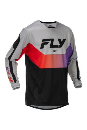 Bluză Motocross FLY Racing Kinetic V26 gri/roșu/mov/negru XXL