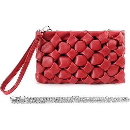 Punger for kvinner, aftenvesker, designer crossbody-vesker med kjede, rød