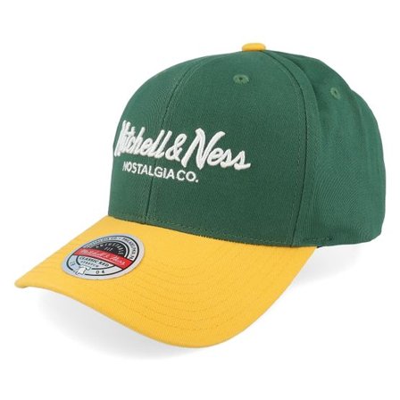 Mitchell & Ness - Grön adjustable Keps - Pinscript 2 Tone Pro Crown Green/Yellow Adjustable @ Hatstore