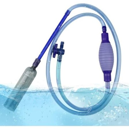 Akvarium Vakuumpump, Akvariumpump, Akvarium Luftpump, 2,6 m med Flödeskontrollventil, Grusbäddsvattensfilter Slang