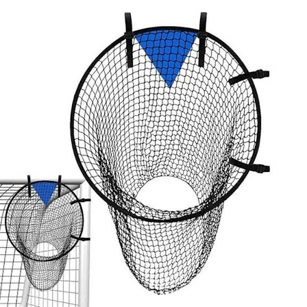 Fotbollsmål träningsnät set om två delar - lätt att montera och demontera, hållbart och stabilt, perfekt för träning och precisionsskytte (svart)