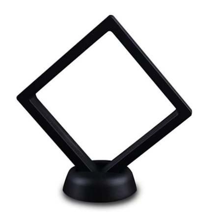 1 stk. 70*70mm sort 3D flydende smykke mønt display ramme holder b