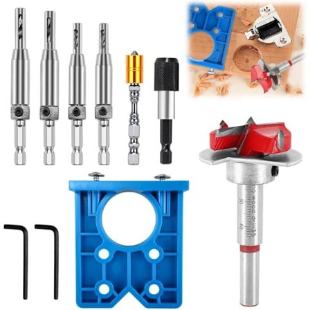 35 mm skjulte hængselborebits boreføringsjig, hængseljigsæt, boreføring med hulstanserlokalisator til skabshængsler