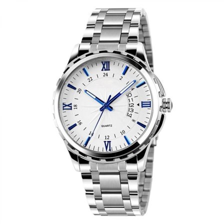 Kvartsarmbandsur för affärsmän, enkelt vattentätt armbandsur med stålband