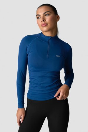 ICANIWILL - Everyday Seamless 1/4 Zip Dark Navy - Oberteile - Damen - ICIW