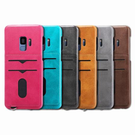 Nyhet! Skal Med Korthållare - Samsung Galaxy S9 (vintage-mark) Rosaröd Rosaröd