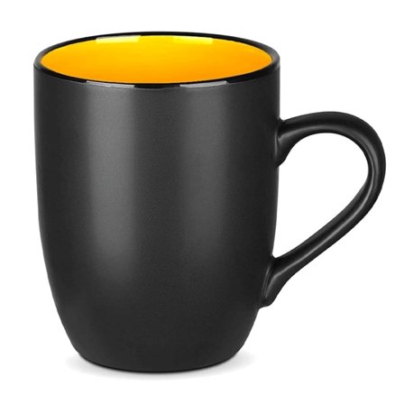 IC 400 ml kaffemugg, matt svart porslinsmugg Keramisk drickskopp