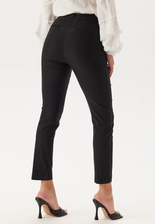 BUBBLEROOM - High Waist Stretchy Ankle Slit Trousers - 34