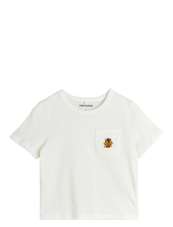 Ladybugs Emb Ss Tee White Mini Rodini