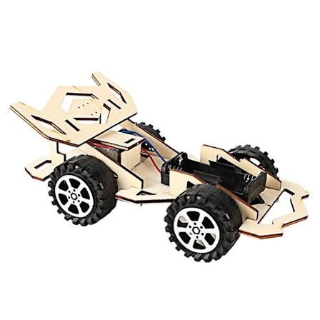 Sähköinen Puinen Kilpa-auto DIY Manuaalinen 3D Auto Puzzle Koottu Leikki
