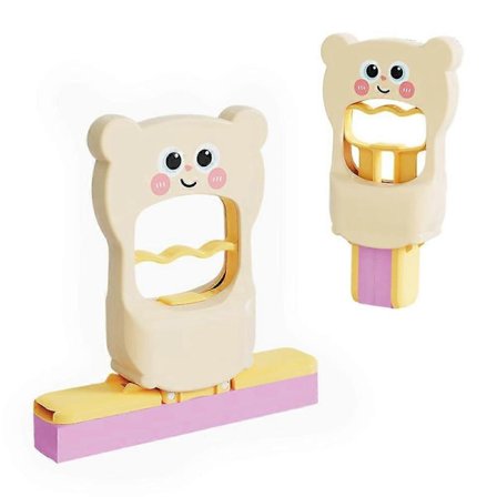 Bærbar Mini Rengøringsmop, Selv-Pres Foldbar Mop, Tegneserie Svampemop til Badeværelse, Køkken, Skrivebord & Glasrengøring