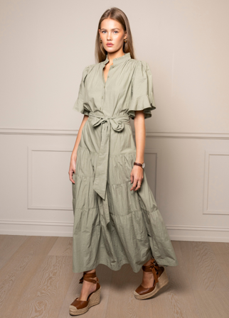 MISSMAYA - Gaia Dress Sage Poplin - XS
