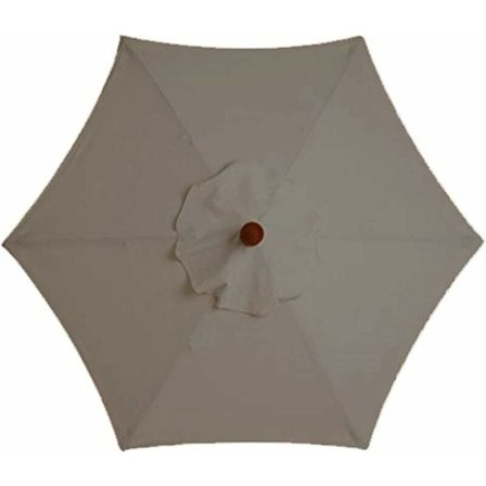 Ersättningsparasollöverdrag - 6 Ribbor - 3M - Vattentätt - Anti-ultraviolett - Ersättningstyg (3M / 9.8Ft, Khaki)
