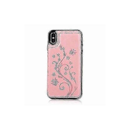 Blommigt Läderfodral Skal för Apple iPhone 6 / 6s Plus - Roséguld