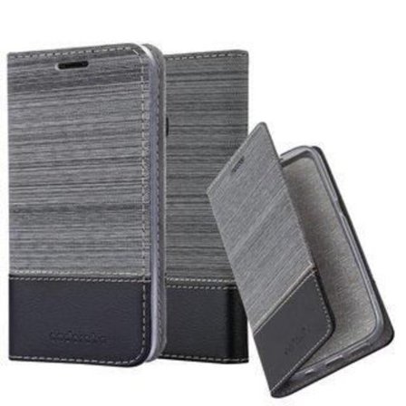 Cadorabo fodral till Samsung Galaxy A20e - i GRÅSVART - med magnetisk stängning, stativfunktion och kortplats - Fodral
