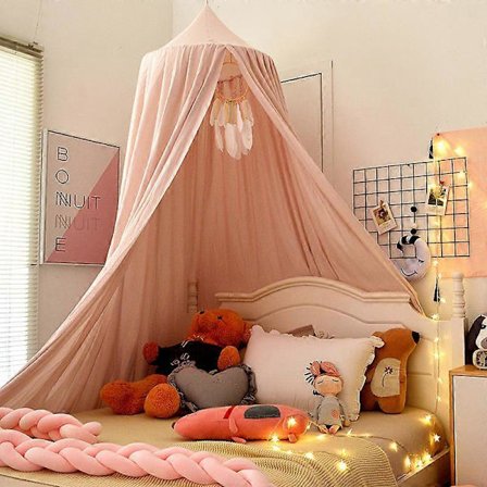 Sänghimmel för barn, Bomull, 250 x 65 cm, Rosa