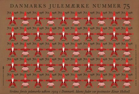 Danmark - julmärkeark 1978 - Utakket - Ufoldet