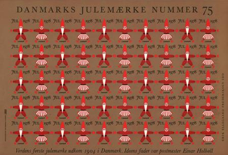 Danmark - julmärkeark 1978 - Utakket - Ufoldet
