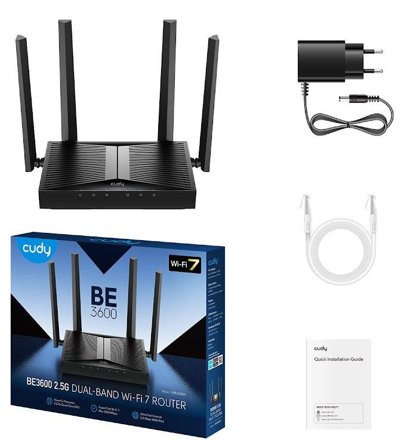 Cudy WR3600H 2.5Gbit Mesh Router BE3600, Mesh WiFi router/AP/OpenVPN/WireGuard, MU-MIMO, WPA3, WiFi 7