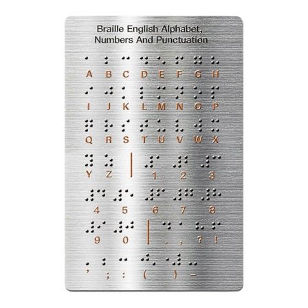 Braille Alfabet Tavle Braille Engelsk Alfabet for Voksne Begyndere Blinde