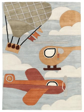Air Play Børnetæppe 170X240 Lyseblå Uldtæppe