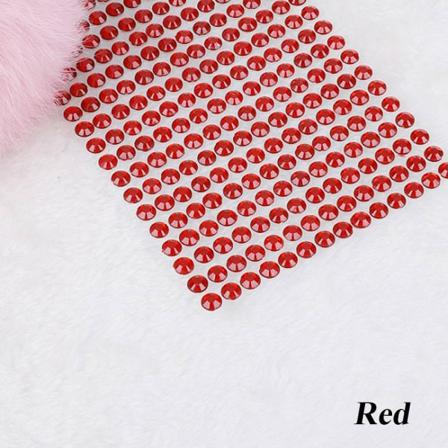 504 St 6 Mm Strass Klistermärke Akryl Hantverk Tillbehör Röd