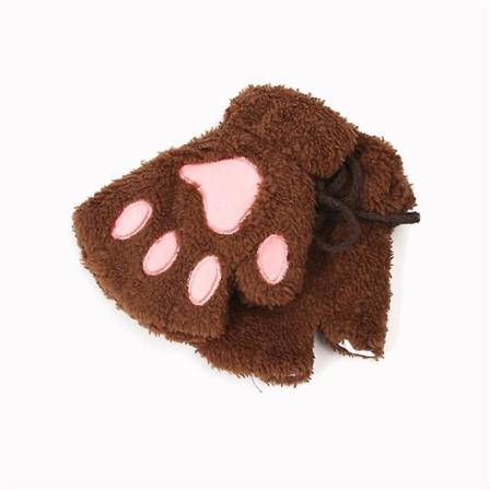 Cat Paw Varma Handskar Half Finger Vantar Snygg Tjock