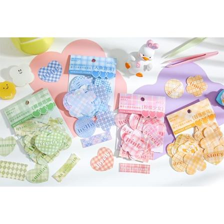 Scrapbook-tarrat 4 pakkausta, 40 kpl kussakin roskakoriin, vesipulloihin, kannettavaan tietokoneeseen, päällystetty paperi, esteettiset koristetarrat,