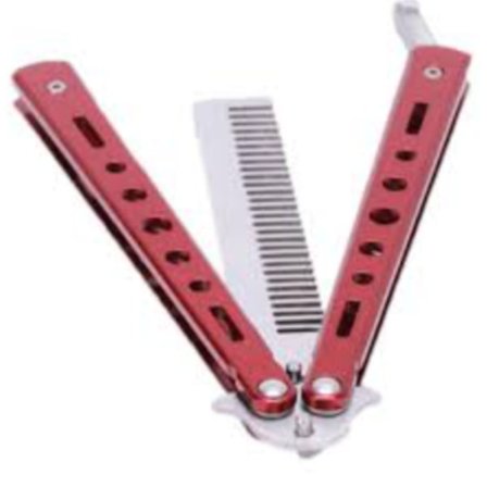 Kam Foldbar / Butterfly i rustfrit stål - 5 Farver - Rød