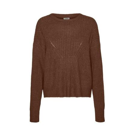 Noisy May, Round-neck Knitwear Bruin, Dames, Maat:M,polyester