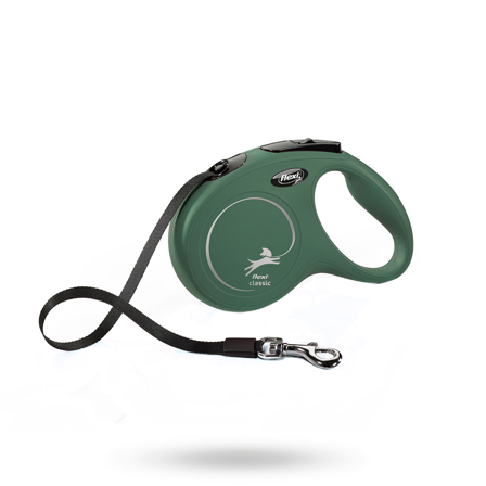 Flexi - Flexi New Classic Kobbel Med Bånd 5 m - Olivgrønn - Tekstilkobbel, Rullekobbel, Kjørestrikk, Lærkobbel & Øvrige hundekobbel på Doggie.no
