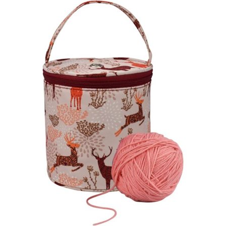 Plummer bærbar strikkepose til opbevaring af garn, ufærdige projekter, nåle og andet tilbehør.