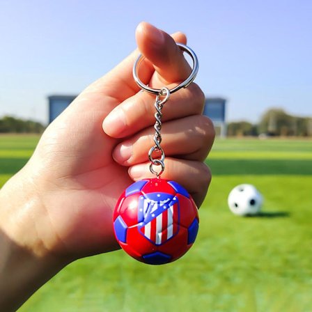 PVC nøkkelring med mini fotball, Tyskland 2024 Europacup klubbmerke flagg Manchester City Real M