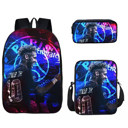 Neymar Fodbold Rygsæksæt til Skole i Blå[JUN]