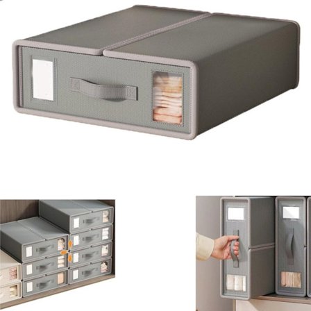 1 kpl - Kuitukangaspussilakanasäilytyslaatikko - Pussilakanajärjestelykassi - Kokoontaittuva säilytyskassi - Harmaa - 38*32*11,5 cm