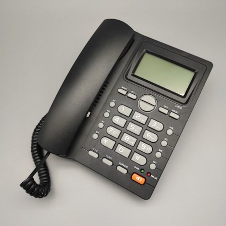 Fastnettelefon, store knapper, højttalerfunktion, hvid, 22x22,5x7cm