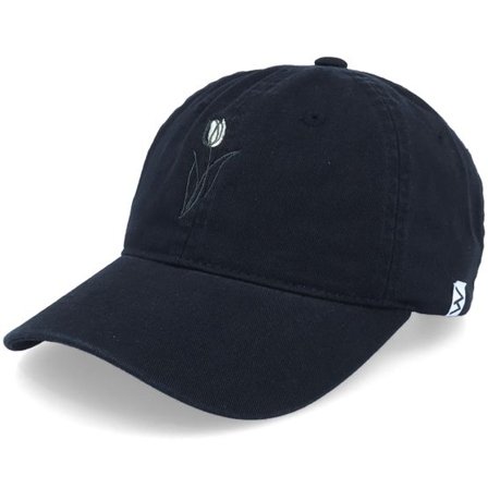 Wei - Svart unconstructed Keps - Tulip Washed Cotton Black Mom Cap @ Hatstore