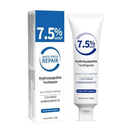 7,5% Hydroxyapatit Tandpasta (Fluoridfri), Nano Hydroxyapatit Tandpasta til Sensitive Tænder, Emaljebeskyttelse