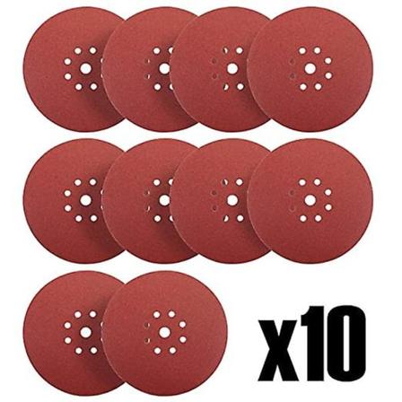 9 tommers 8 hull sandpapir, selvklebende slipeskiver, runde slipesett, 225 mm, 10 stk (60 grit)