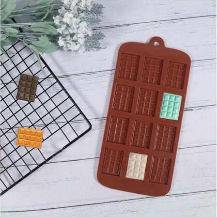 12 Cell Cavity Mini Chocolate Bar Candy Professional Silicone M