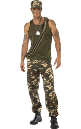 Khaki Kamouflagedräkt herr L