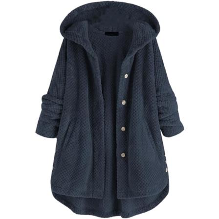 Marinblå L storlek damer dubbelsidig fleece hoodie Wine red L