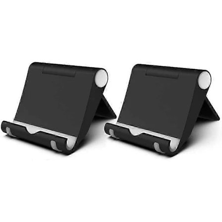 2 kpl matkapuhelinjalusta pöytäteline säädettävä yhteensopiva iPhone Samsung matkapuhelinpidike taitettava (musta)_tfrf