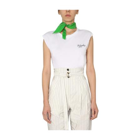 Philosophy di Lorenzo Serafini T-Shirt With Bandana Hvid, Dame Toppe