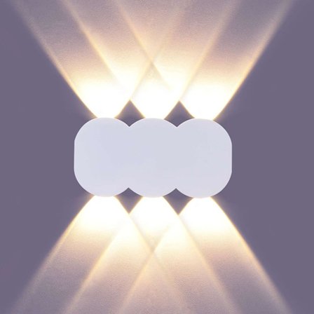 Moderne 6W LED indendørs væglampe, rektangulær op-ned spot væglampe, aluminium væglampe 3000K varmt hvidt lys, hvid